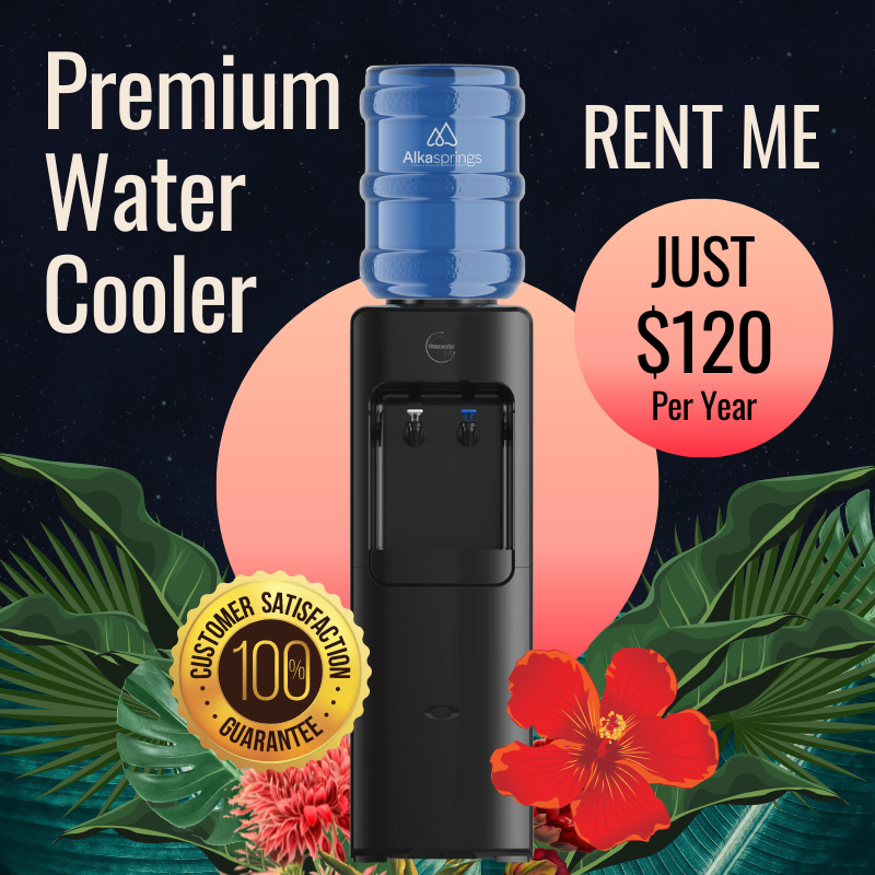 Quality Bottled Water Cooler – Just $120 per year to Rent (black)
