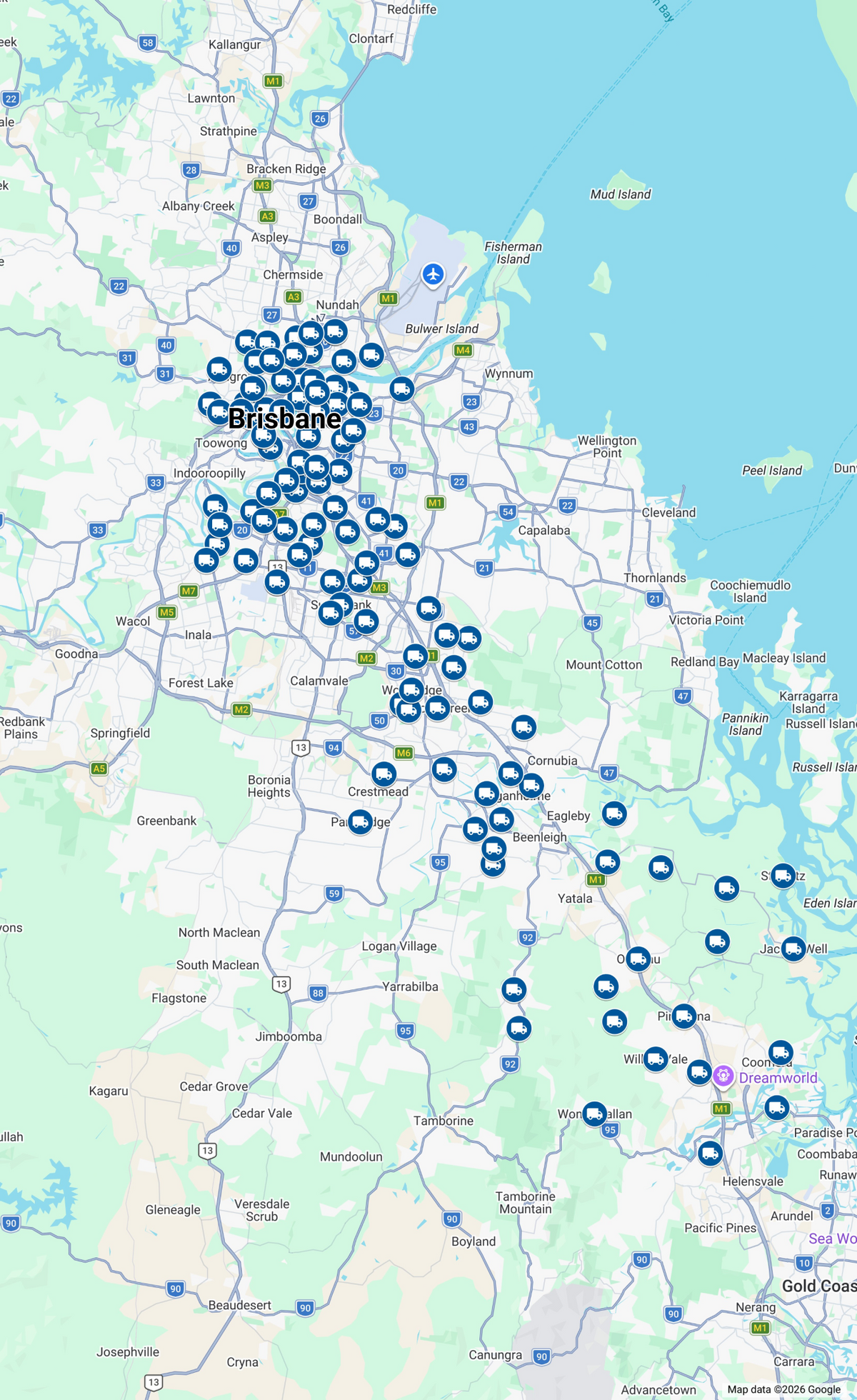 Map of Alkasprings spring water delivery locations